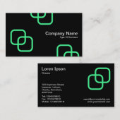 Blockierquadrate - Minzgrün auf schwarz Visitenkarte (Vorne/Hinten)