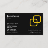 Blockierquadrate - orange auf schwarz visitenkarte (Rückseite)