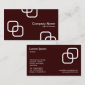 Blockierquadrate - weiß auf dunkelbraun visitenkarte (Vorne/Hinten)