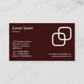 Blockierquadrate - weiß auf dunkelbraun visitenkarte (Rückseite)