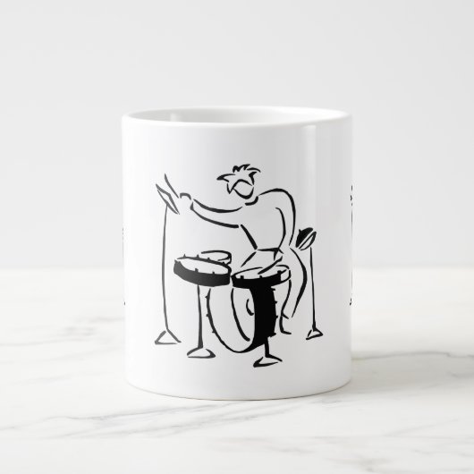 BlockierSetschlagzeuger abstrakter Jumbo-Tasse (Vorderseite)