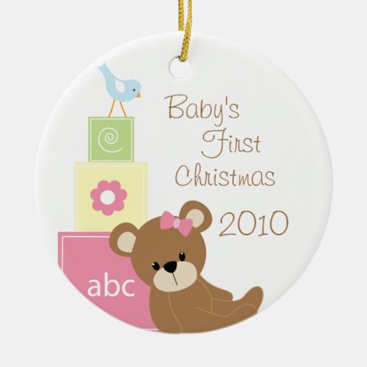 Blockiert erster Bär des Babys Keramikornament (Vorne)