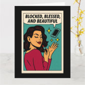 Blockiert, Gesegnet und Schön Karte (Gelbe Blume)