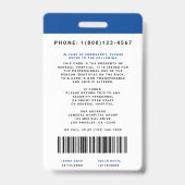 Blockiert medizinisches Personal ID + Strichcode| Ausweis (Back)