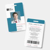 Blockiert medizinisches Personal ID + Strichcode| Ausweis (Front & Back)