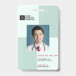 Blockiert medizinisches Personal ID + Strichcode|  Ausweis