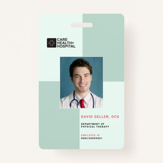 Blockiert medizinisches Personal ID + Strichcode| Ausweis (Vorderseite)