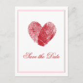 Blockierte Fingerabdrücke Save the Date Postkarte (Vorderseite)