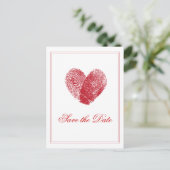 Blockierte Fingerabdrücke Save the Date Postkarte (Stehend Vorderseite)