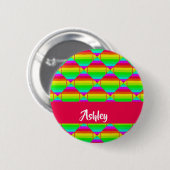 Blockierte, helle Regenbogenformen Button (Vorne & Hinten)