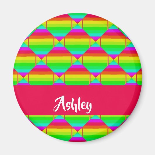 Blockierte, helle Regenbogenformen Magnet (Vorne)