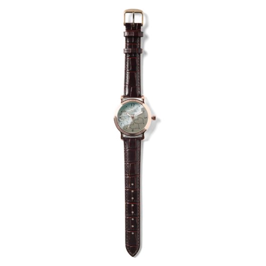 Blockierte Herzen am Strand Armbanduhr (Gurtband)