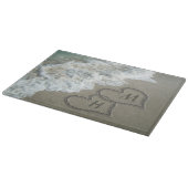 Blockierte Herzen am Strand Schneidebrett (Ecke)