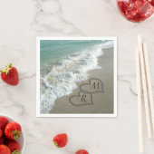 Blockierte Herzen am Strand Serviette (Beispiel)