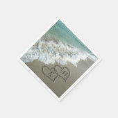 Blockierte Herzen am Strand Serviette (Ecke)