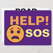 blockierte Straße, Hilfe Autozeichen Feiertagskarte (Vorne/Hinten)