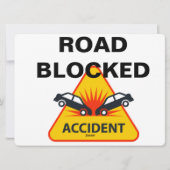 blockierte Straße, Hilfe Autozeichen Feiertagskarte (Rückseite)