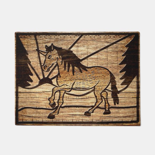 Blockiertes Einhorn Fußmatte (Vorderseite)