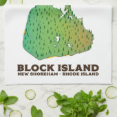 Blockinsel New Shoreha, Insel Rhode Geschirrtuch (Gefaltet)