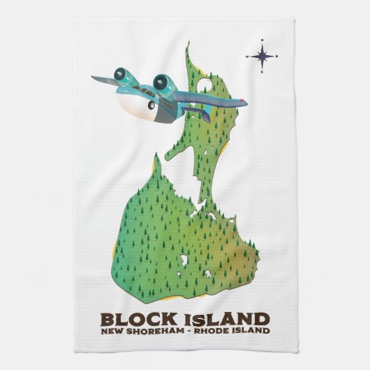 Blockinsel New Shoreha, Insel Rhode Geschirrtuch (Vertikal)