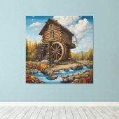 Blockkabine für Wasserräder Leinwanddruck (Insitu (Holzboden))
