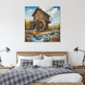 Blockkabine für Wasserräder Leinwanddruck (Insitu (Schlafzimmer))