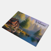 Blockkabine im Wasser Fußmatte (Schrägansicht)