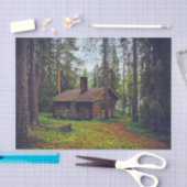 Blockkabine in Holz dekoupage Tissue Seidenpapier (Handwerk)