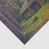 Blockkabine in Holz dekoupage Tissue Seidenpapier (Ausschnitt)