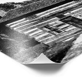 Blockkabine in Schwarz und Weiß Fotodruck (Ecke)