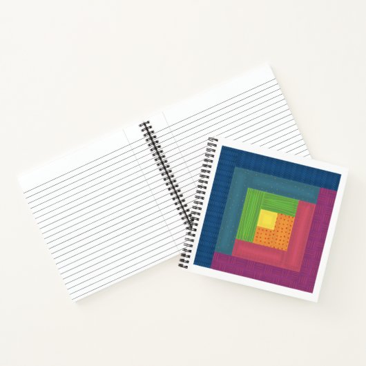 Blockkabine Quilt Square Notebook Notizblock (Innenseite)