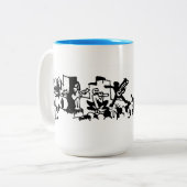 Blockkonzert Party Zweifarbige Tasse (Vorderseite Links)