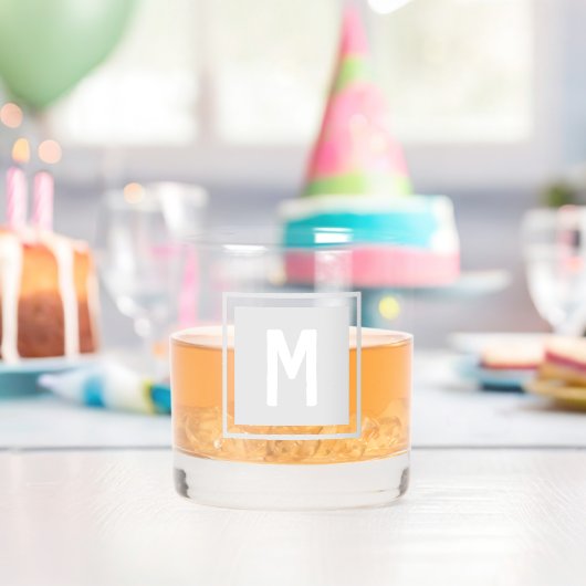 Blockmonogramm Whiskyglas (Insitu (Geburtstag))
