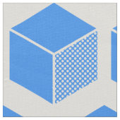 Blockmuster 02 - Baby Blue on White Stoff (Nahaufnahme)