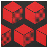 Blockmuster 02 - Rot auf Schwarz Stoff (Muster)