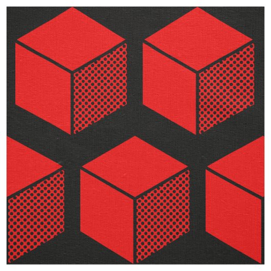 Blockmuster 02 - Rot auf Schwarz Stoff (Muster)