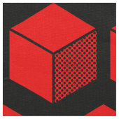 Blockmuster 02 - Rot auf Schwarz Stoff (Nahaufnahme)