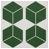 Blockmuster - Dunkelgrün auf Weiß Stoff (Muster)