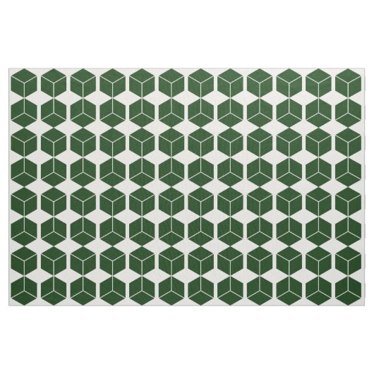 Blockmuster - Dunkelgrün auf Weiß Stoff (Yard (91,4 cm))