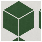Blockmuster - Dunkelgrün auf Weiß Stoff (Nahaufnahme)