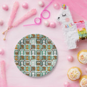 Blockmuster für Waldtiere Pappteller (Party)