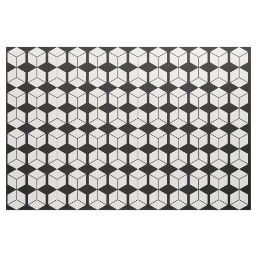 Blockmuster - Weiß auf Schwarz Stoff (Yard (91,4 cm))