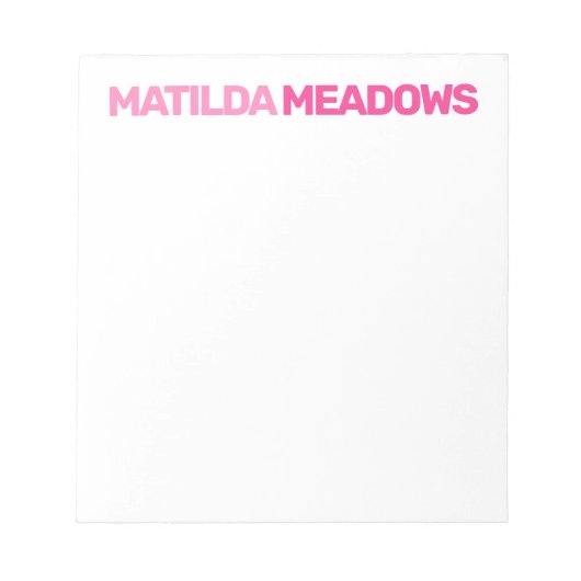 Blockname Alle Personalisierten Farbnamen Notizblock (Vorderseite)