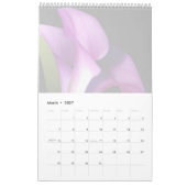 Blocknotizen für violette Blumen Kalender (Mär 2027)
