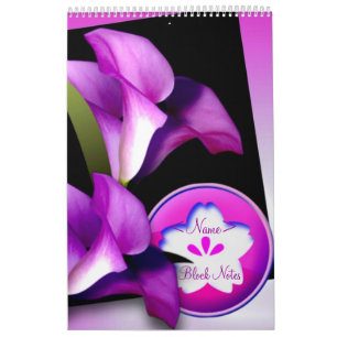 Blocknotizen für violette Blumen Kalender