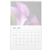 Blocknotizen für violette Blumen Kalender (Mär 2026)