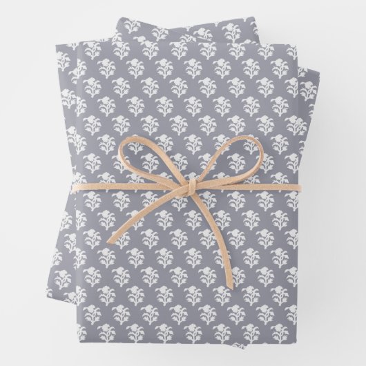 Blockprint inspiriert blau geschenkpapier set (Beispiel)