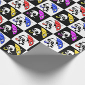 Blockprüfer Niedliches Panda-Muster Geschenkpapier (Ecke)