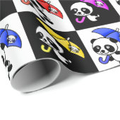 Blockprüfer Niedliches Panda-Muster Geschenkpapier (Rolleneckpunkt)