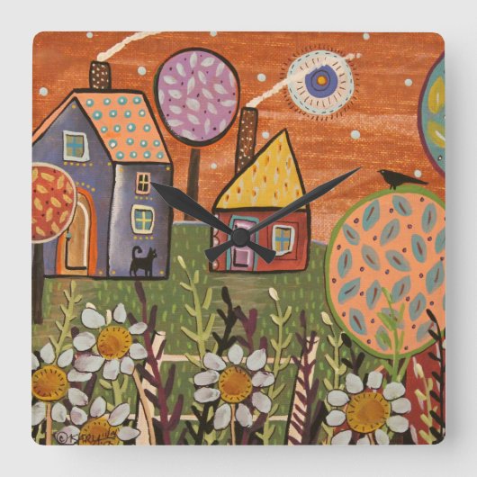 Blocks Akrylwall-Uhr Quadratische Wanduhr (Vorderseite)